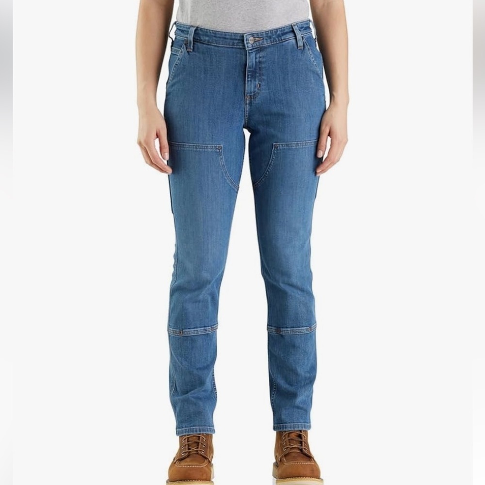 Carhartt Women's Rugged Flex Relaxed Fit Utility Double Front Jeans Size 6 short